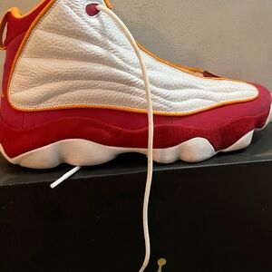 Red and White Jordans Sneakers